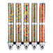 A group of Cal-Mil cylindrical containers filled with candy.