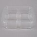 A Fabri-Kal clear plastic container with four shallow compartments.