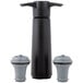 Vacu Vin 0981460 Black Wine Saver Vacuum Pump Set with 2 Stoppers
