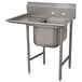 A stainless steel Advance Tabco commercial sink with a left drainboard.
