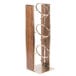 a wood and metal stand with rings