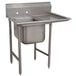A stainless steel Advance Tabco commercial sink with a right drainboard.