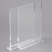 A clear acrylic Cal-Mil card holder with a clear base for 8 1/2" x 11" paper.