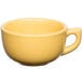 close-up of a yellow coffee mug