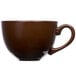a close-up of a brown cup