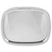 a silver tray with a white background