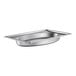 A Vollrath stainless steel oval pan with a rectangular edge.