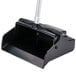 A black Unger lobby broom with a telescopic handle and dust pan.