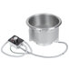 A stainless steel Hatco drop-in heated soup well with a wire attached to it.