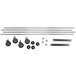 A set of metal parts for a Metro TTM18C shelving unit.