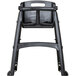 A black Rubbermaid high chair with a seat back.