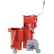 Unger COMBR 8 Gallon Red Mop Bucket with Side-Press Wringer