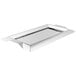 A silver rectangular Vollrath stainless steel tray with handles.