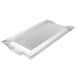 A rectangular stainless steel Vollrath serving tray with handles.