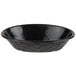 A black polyethylene oval weave basket with a diamond pattern.