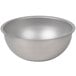 A silver Vollrath stainless steel mixing bowl.
