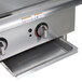 A stainless steel APW Wyott countertop gas griddle.