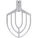 A silver Hobart Legacy aluminum flat beater attachment with a handle and holes.