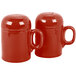 Homer Laughlin 756326 Fiesta Scarlet Rangetop Salt and Pepper Shaker Set - 4/Case