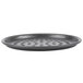 An American Metalcraft Super Perforated Hard Coat Anodized Aluminum pizza pan with black circles.