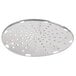 A silver circular Hobart shredder plate with holes in it.
