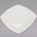 A white square Fineline Renaissance plastic plate.