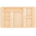 A beige rectangular tray with 6 compartments.
