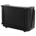 A black Cambro portable bar with wheels.