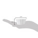A hand holding a small white bowl with measurements.