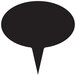 A black oval chalkboard deli sign with a pointy tip.