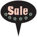 A Ketchum oval chalkboard deli sign with white text on a black background.