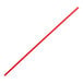 A red and white unwrapped plastic coffee stirrer.
