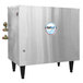 A silver rectangular Hubbell natural gas booster heater with black legs.