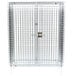 A Metro wire security cabinet with a lock on it.