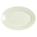 Homer Laughlin 15500 11 3/4 inch Ivory (American White) Rolled Edge Oval China Platter - 12/Case