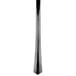 A close-up of a WNA Comet black plastic tasting fork.