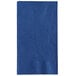 A navy blue paper dinner napkin.