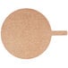 An American Metalcraft round brown pizza peel with a handle.