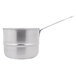 A close-up of a silver double boiler inset.