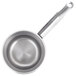 A close-up of a stainless steel Vollrath double boiler inset with a handle.