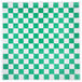 a green and white checkered surface