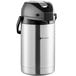 a stainless steel coffee pot
