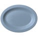 A slate blue Cambro narrow rim platter.