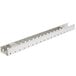 A white metal bar with two holes in it.