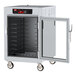 A Metro C5 heated holding cabinet with a clear door open.