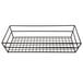 An American Metalcraft black metal rectangular basket with a wire grid.