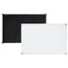 A white board with black and white corners.