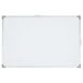 A white reversible marker board with a metal frame.