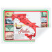 A map of Italy with a red and white border on a piece of paper.