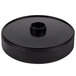 A black round HS Inc. polypropylene container with a black circular lid.